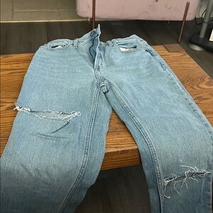 Abercrombie & Fitch '90s Straight Ultra High Rise Jeans - Light Blue